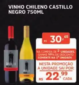 Supermercados Pague Menos vinho chileno castillo negro oferta