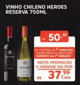 Supermercados Pague Menos vinho chileno heroes reserva oferta