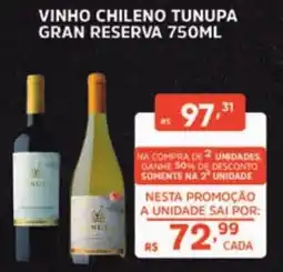 Supermercados Pague Menos vinho chileno tunupa gran reserva oferta