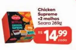 Supermercados Pague Menos Chicken supreme +2 molhos oferta