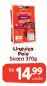 Supermercados Pague Menos Linguiça Paio Seara oferta