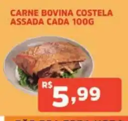 Supermercados Pague Menos carne bovina costela assada cada 100g oferta
