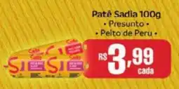 Supermercados Pague Menos Patê Sadia oferta