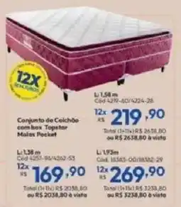 Lojas Becker Conjunto de Colchão com Box Topstar Moles Pocket oferta
