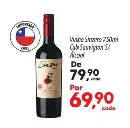 Asun Vinho Sinzereo 750ml Cab Sauvigon S/ Álcool oferta