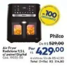 Lojas Becker Air fryer redstone 9.5 l c/ painel digital oferta