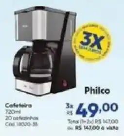 Lojas Becker Cafeteira Philco oferta