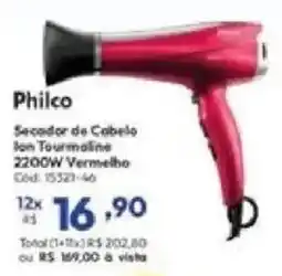 Lojas Becker Secador de cabelo ion tourmalina vermelho oferta