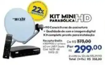 Lojas Becker kit mini parabólica hd oferta