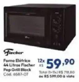 Lojas Becker Forno elétrico fischer pop grill black oferta