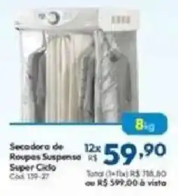 Lojas Becker Secadora de Roupa Super Ciclo oferta