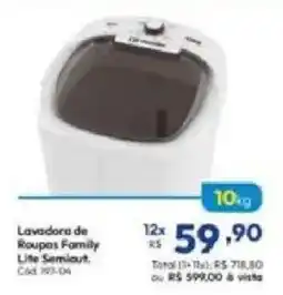 Lojas Becker Lavadora de Roupas Family Lite Semiout oferta