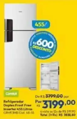 Lojas Becker Refrigerador Duplex Frost Free Inverter 455 Litros oferta