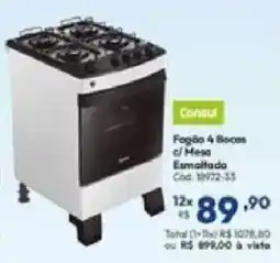 Lojas Becker Fogão 4 Bocas c/ Mesa Esmaltada oferta