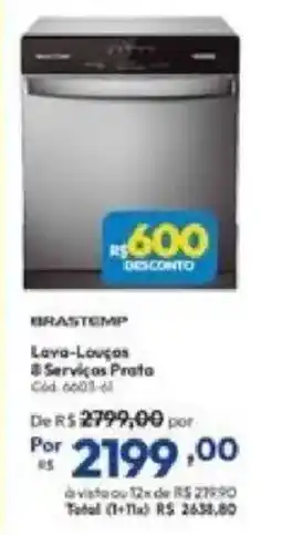 Lojas Becker Lava-Louças Il Serviços Prata oferta