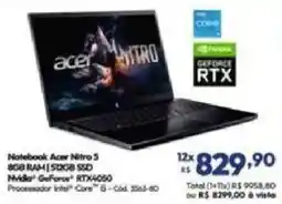 Lojas Becker Notebook acer nitro 5 oferta