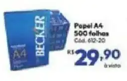 Lojas Becker Papel a4 oferta