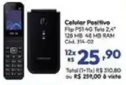 Lojas Becker Celular Positive Flip P51 4G Tela 2,4" oferta