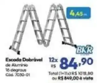 Lojas Becker Escada dobrável de alumínio 16 degraus oferta