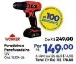 Lojas Becker Furadeira e Parafusadeira 12V oferta