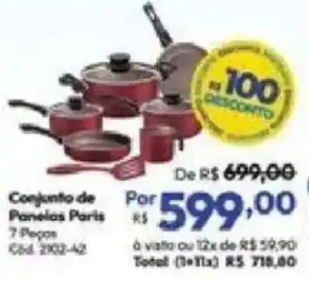 Lojas Becker Conjunto de Panelas Paris oferta