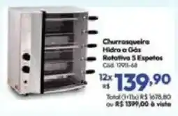 Lojas Becker Churrasqueira Hidro a Gás Rotativa 5 Espetos oferta