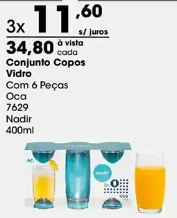 Zaffari Conjunto Copos Vidro Com 6 Peças oferta