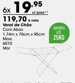 Zaffari Varal de Chão Com Abas oferta