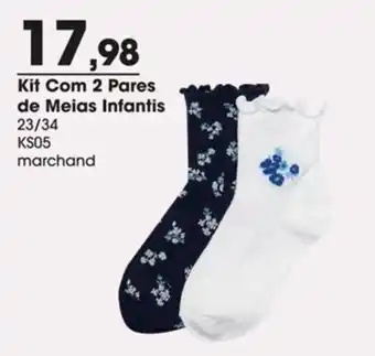 Kit com 2 pares de meias infantis