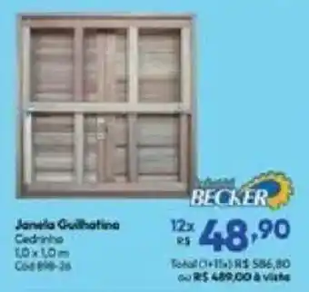 Lojas Becker Janela Guilhotina Cedrinho oferta