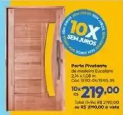Lojas Becker Porta Pivante de madeira Eucalipto oferta