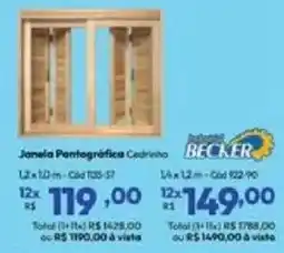 Lojas Becker Janela Pantográfica Cedrinho oferta