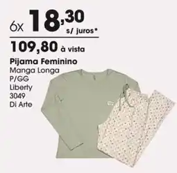 Zaffari Pijama Feminino Manga Longa oferta