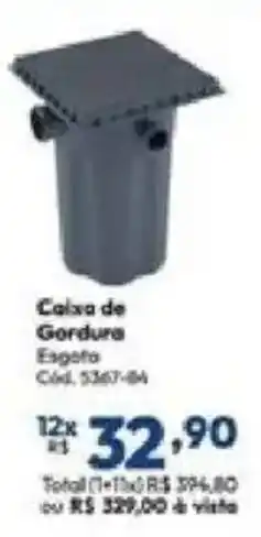 Lojas Becker Caixa de Gordura Egatera oferta
