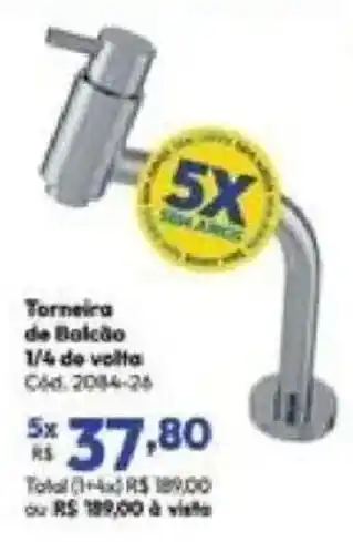 Lojas Becker Torneira de Balcão 1/4 de volta oferta
