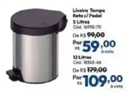 Lojas Becker Lixeira Tampa Reta c/ Pedal oferta