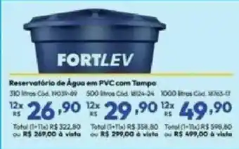 Lojas Becker Reservatório de Água em PVC com Tampa oferta