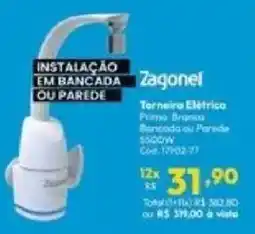 Lojas Becker Torneira Elétrica Prima Branca Bancada ou Parede oferta