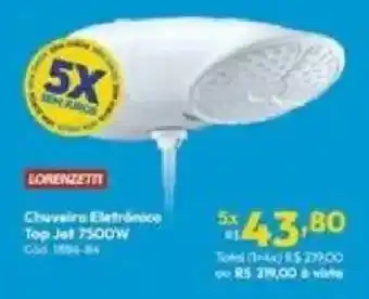 Lojas Becker Chuveiro Eletrônico Top Jet 7500W oferta