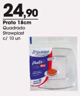 Prato quadrado strawplast