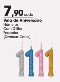 Zaffari Vela de Aniversário Números Com Glitter oferta