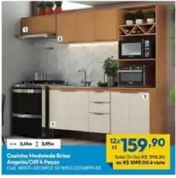 Lojas Becker Cosinha Modelada Brisa Angelin/Off 4 Peças oferta