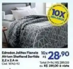 Lojas Becker Edredom Jolitex Flanela Atrium Shetland Sortido oferta