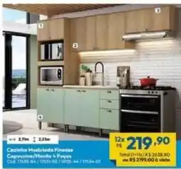 Lojas Becker Cozinha Modulada Finesse Copuccino/Menta 4 Peças oferta