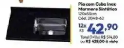 Lojas Becker Pia com Cuba Inox Marmore Sintético oferta