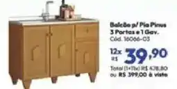 Lojas Becker Balcão p/ Pia Pinus 3 Portas e 1 Gav. oferta