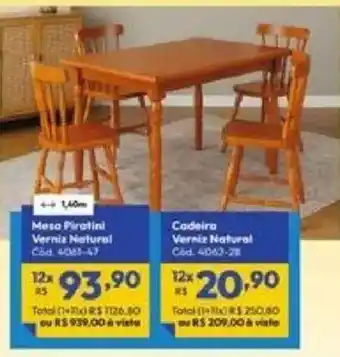 Lojas Becker Mesa piratini verniz natural oferta