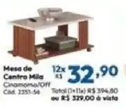 Lojas Becker Mesa de Centro Mila Cinnamon/Off oferta