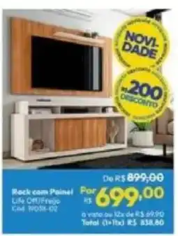 Lojas Becker Rock com Painei Life Off/Freejo oferta