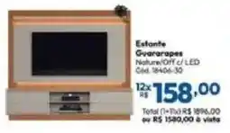 Lojas Becker Estante Guararapes Nature/Off c/ LED oferta